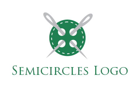 Needles inside in sewing button icon
