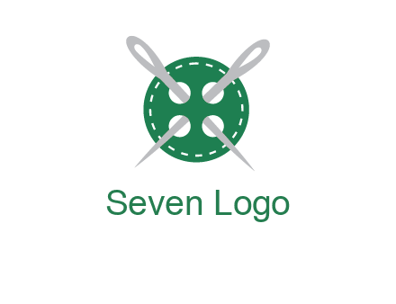 Needles inside in sewing button icon