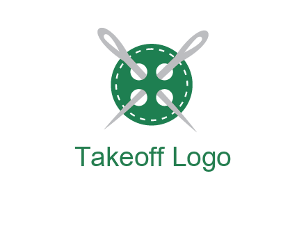 Needles inside in sewing button icon