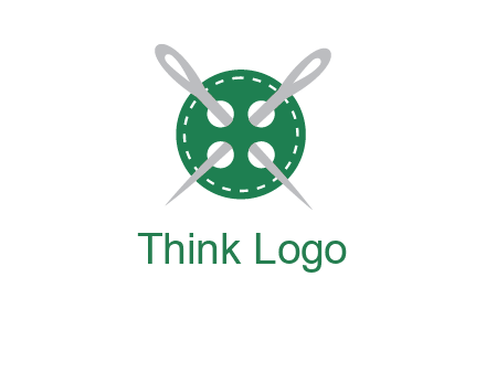 Needles inside in sewing button icon