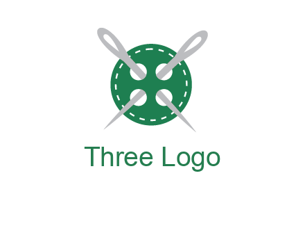 Needles inside in sewing button icon