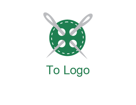 Needles inside in sewing button icon