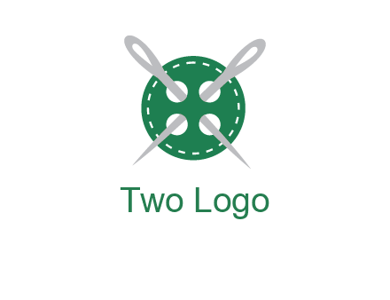Needles inside in sewing button icon
