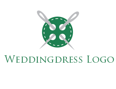 Needles inside in sewing button icon