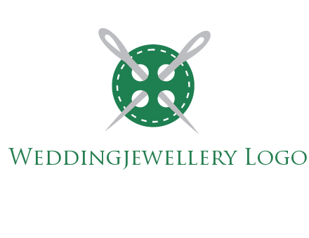 Needles inside in sewing button icon
