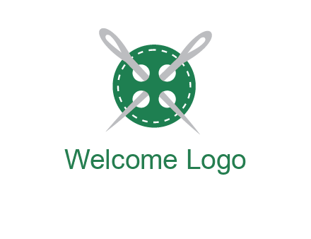 Needles inside in sewing button icon