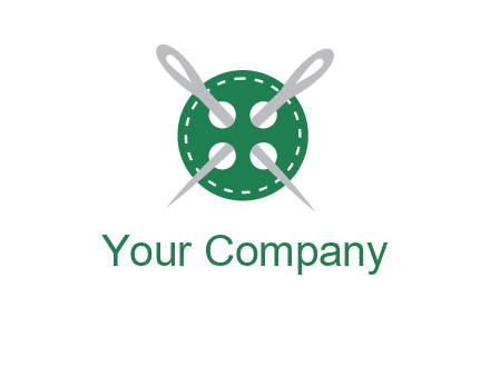 Needles inside in sewing button icon