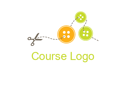 Scissor sewing with buttons graphic