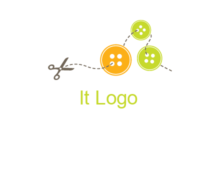 Scissor sewing with buttons graphic
