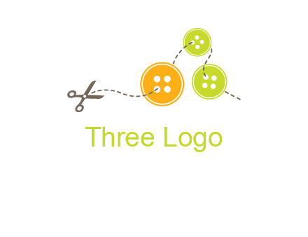 Scissor sewing with buttons graphic