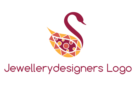 jewelry with swan face graphics
