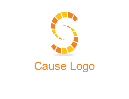 two shapes making letter s logo