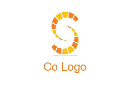 two shapes making letter s logo