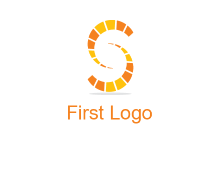 two shapes making letter s logo