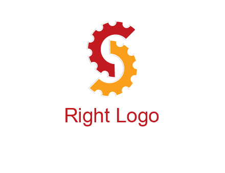 gear combining to make letter s logo