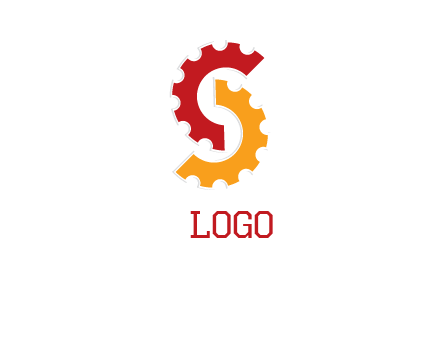 gear combining to make letter s logo