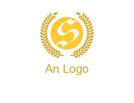 Letter s inside the circle with olive leafs logo