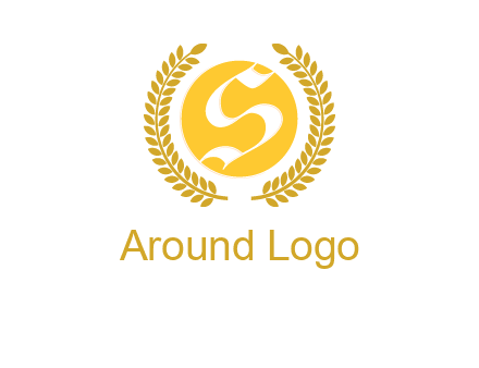 Letter s inside the circle with olive leafs logo