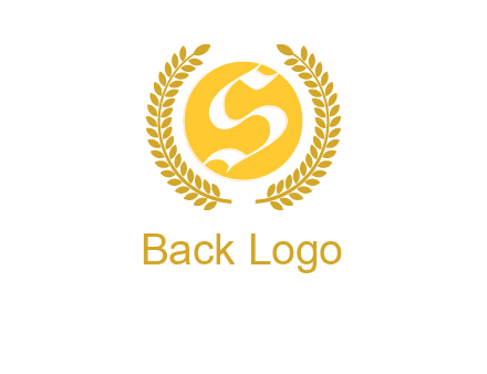 Letter s inside the circle with olive leafs logo
