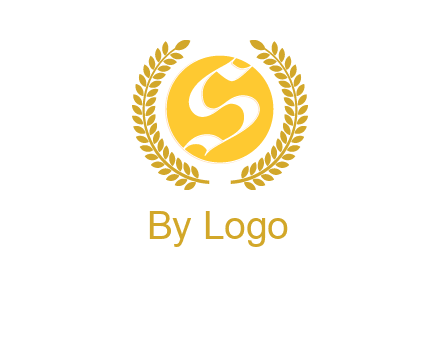 Letter s inside the circle with olive leafs logo