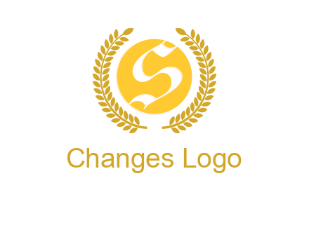 Letter s inside the circle with olive leafs logo