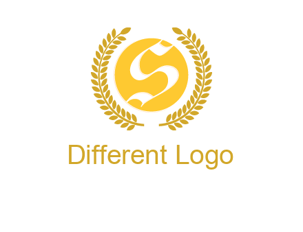 Letter s inside the circle with olive leafs logo