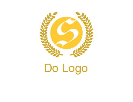 Letter s inside the circle with olive leafs logo