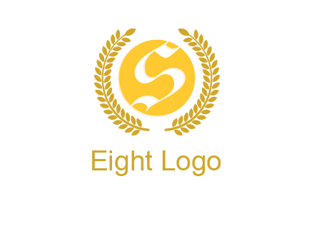 Letter s inside the circle with olive leafs logo