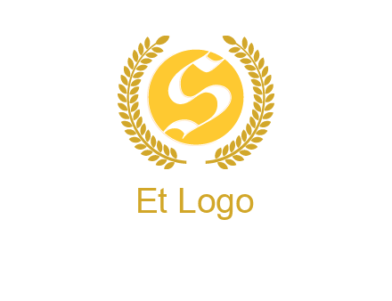 Letter s inside the circle with olive leafs logo
