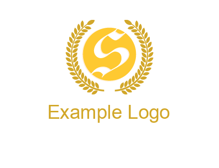 Letter s inside the circle with olive leafs logo