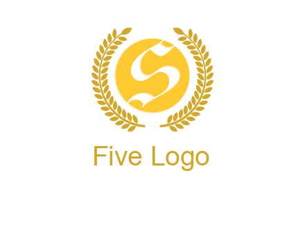 Letter s inside the circle with olive leafs logo