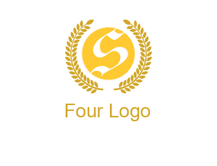 Letter s inside the circle with olive leafs logo