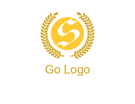 Letter s inside the circle with olive leafs logo