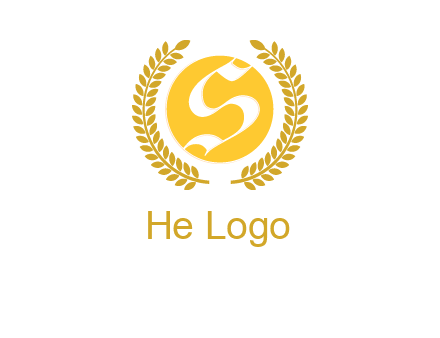 Letter s inside the circle with olive leafs logo