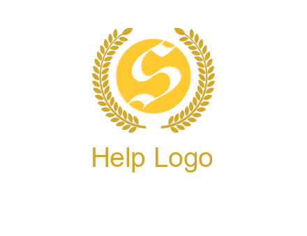 Letter s inside the circle with olive leafs logo