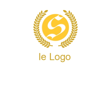 Letter s inside the circle with olive leafs logo