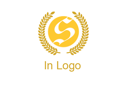 Letter s inside the circle with olive leafs logo