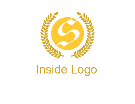 Letter s inside the circle with olive leafs logo