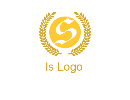 Letter s inside the circle with olive leafs logo