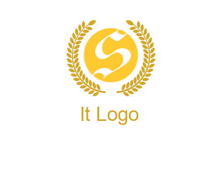 Letter s inside the circle with olive leafs logo