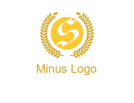 Letter s inside the circle with olive leafs logo