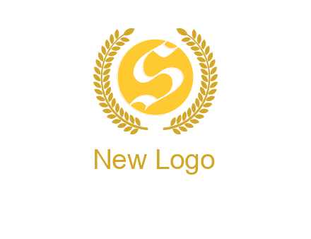 Letter s inside the circle with olive leafs logo