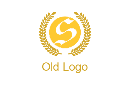 Letter s inside the circle with olive leafs logo