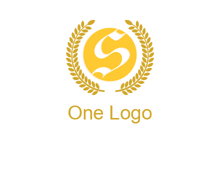 Letter s inside the circle with olive leafs logo