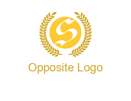 Letter s inside the circle with olive leafs logo