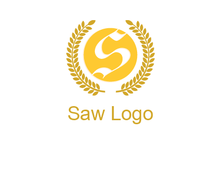 Letter s inside the circle with olive leafs logo