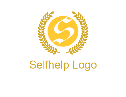 Letter s inside the circle with olive leafs logo