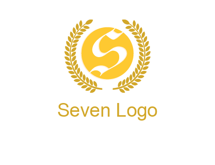 Letter s inside the circle with olive leafs logo