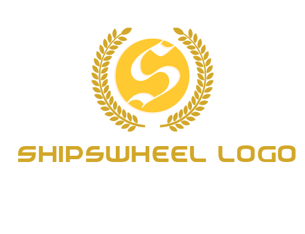 Letter s inside the circle with olive leafs logo