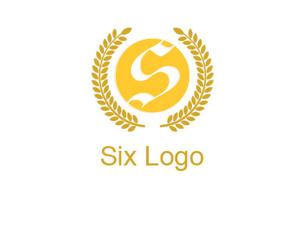 Letter s inside the circle with olive leafs logo